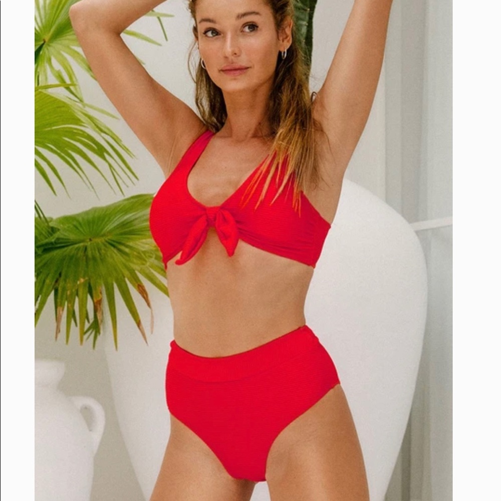 Cupshe high waisted ribbed swim